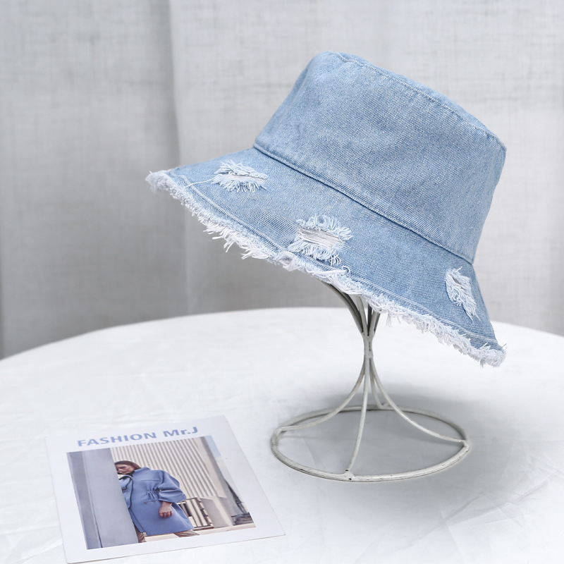 Mũ tai bèo chống nắng có dây viền rách siêu xinh, mạc sắt chữ Fashion ...