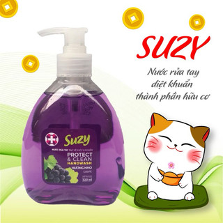Nước rửa tay DIỆT KHUẨN SUZY LOẠI NHỎ 320ML, bảo vệ da tay - thành phần HỮU CƠ, chất lượng NHẬT BẢN