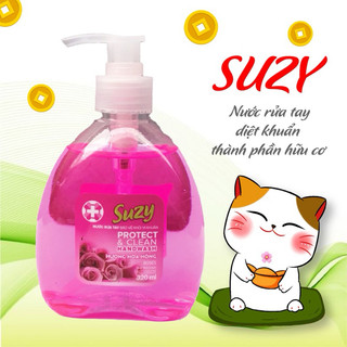 Nước rửa tay DIỆT KHUẨN SUZY LOẠI NHỎ 320ML, bảo vệ da tay - thành phần HỮU CƠ, chất lượng NHẬT BẢN