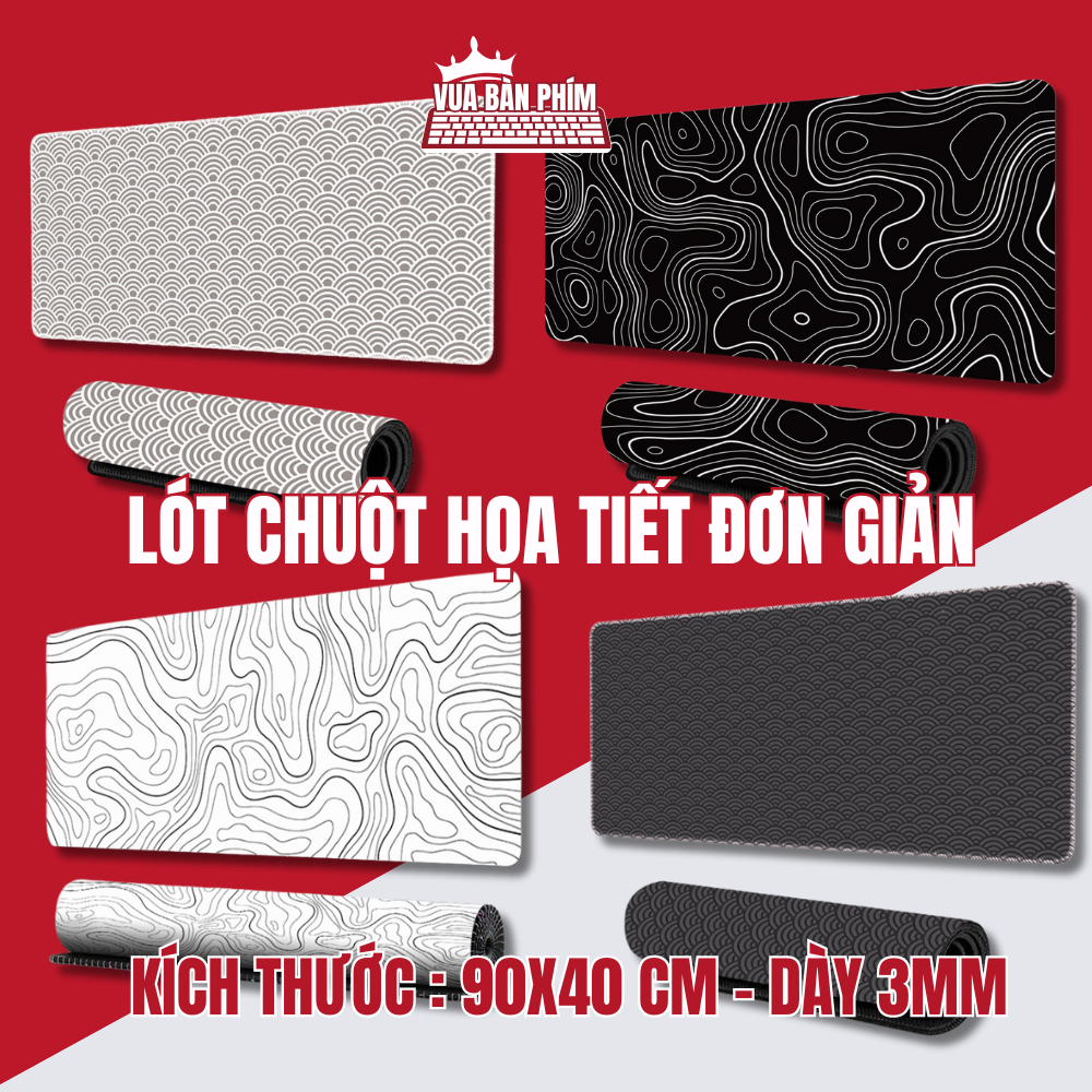 Tấm lót chuột cỡ lớn 80x30, 90x40cm, dày 3mm họa tiết đơn giản, công nghệ in HD ,chống nước, chống trượt, di chuột êm | BigBuy360 - bigbuy360.vn