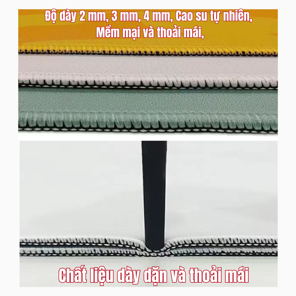 Tấm lót chuột cỡ lớn 80x30, 90x40cm, dày 3mm họa tiết đơn giản, công nghệ in HD ,chống nước, chống trượt, di chuột êm | BigBuy360 - bigbuy360.vn