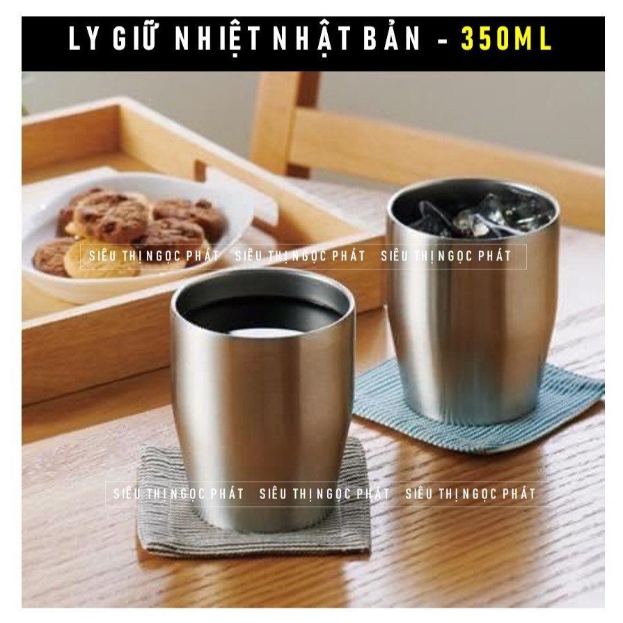 [Màu Inox không viền miệng] LY INOX 304 CAO CẤP NHẬT 350ML (2 LỚP HÚT ...