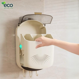 Hộp đựng đũa thìa treo tường thoáng khí chống ẩm mốc có khay đỡ nước