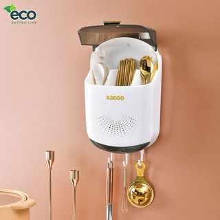 Hộp đựng đũa thìa treo tường thoáng khí chống ẩm mốc có khay đỡ nước