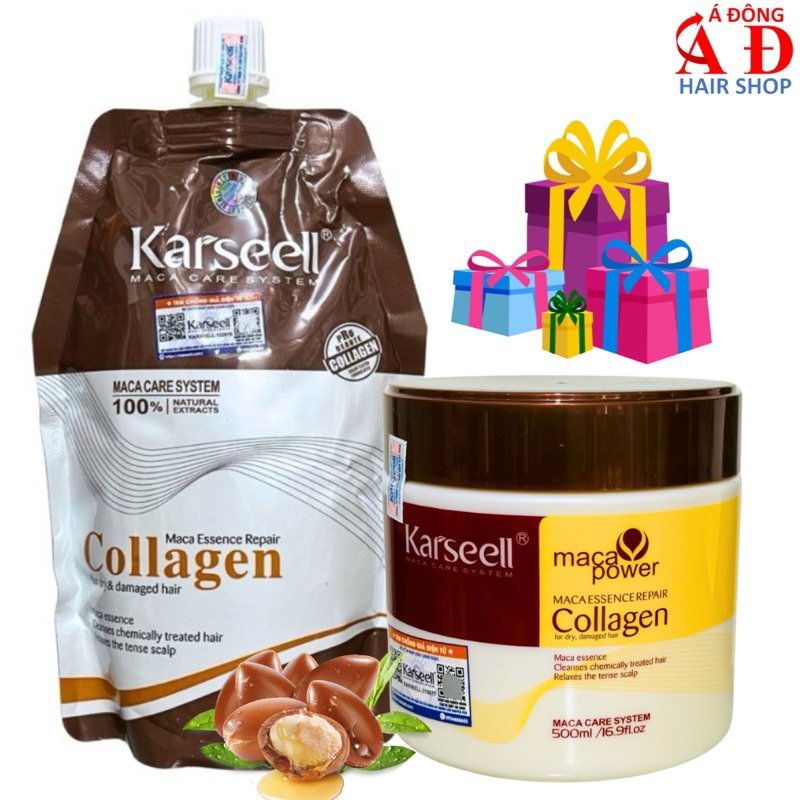 Kem hấp ủ phục hồi, siêu mượt tóc Collagen Karseell Maca chính hãng 500ml