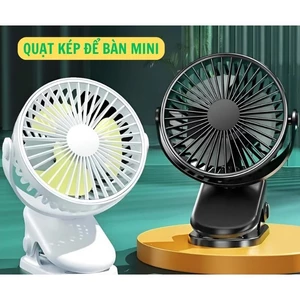 Quạt mini kẹp để bàn sạc tích điện không chổi than chạy cực êm nhiều màu sắc My Home DN036