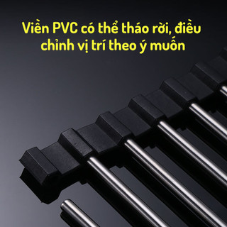Giá inox gác bồn rửa chén đựng bát đĩa tiện lợi ECO, Giá đựng hoa quả đa năng chất liệu inox 304