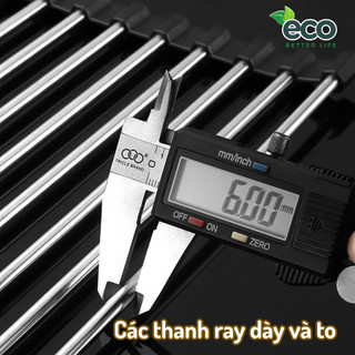 Giá inox gác bồn rửa chén đựng bát đĩa tiện lợi ECO, Giá đựng hoa quả đa năng chất liệu inox 304