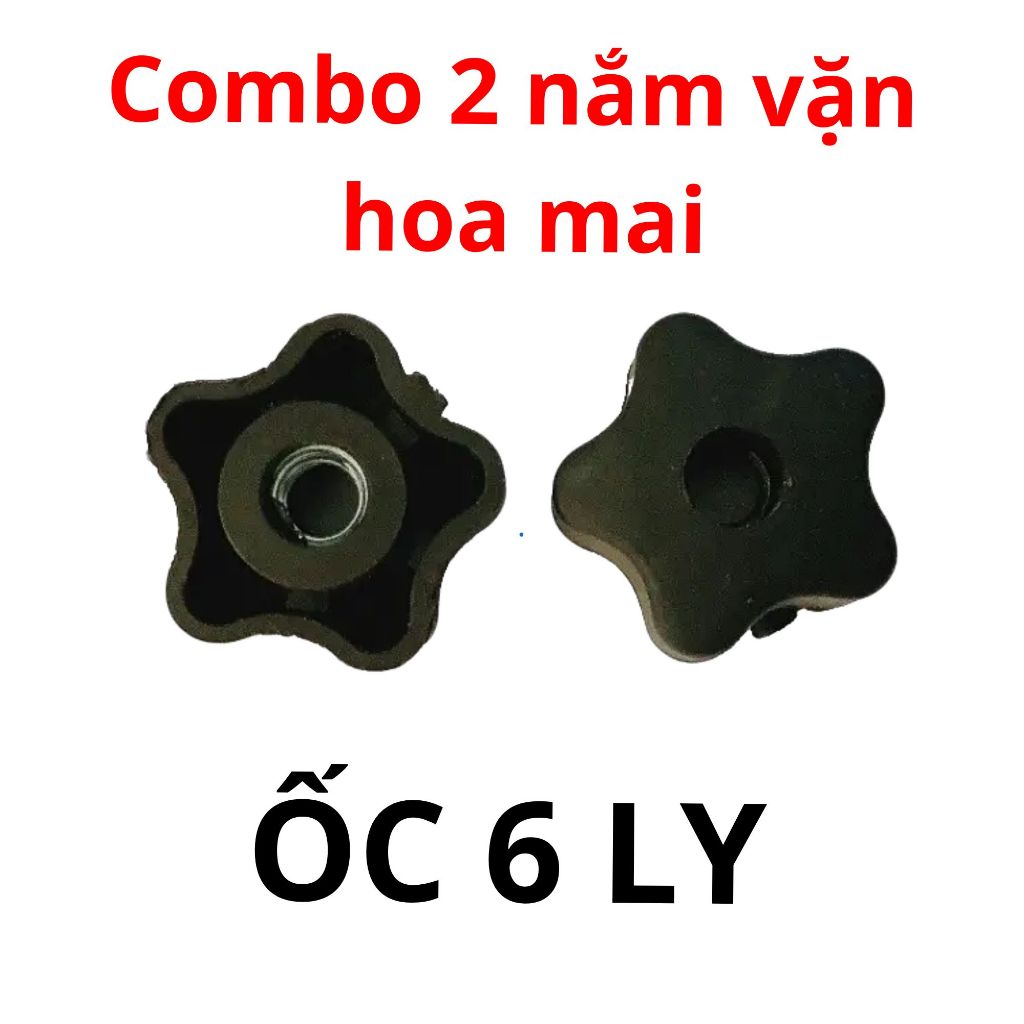 [ 2 HOA MAI ] Núm vặn tay bông mai nhựa ren bằng thép