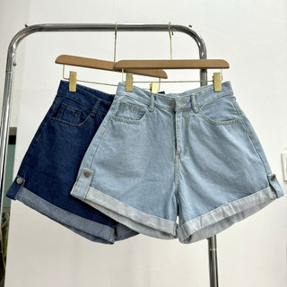 Quần Đùi Bò Nữ Bigsize Cô Nhỏ Lưng Cao Ống Rộng, Quần Jeans Big Size Lật Lai Tôn Dáng J2