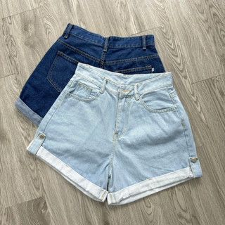 Quần Đùi Bò Nữ Bigsize Cô Nhỏ Lưng Cao Ống Rộng, Quần Jeans Big Size Lật Lai Tôn Dáng J2