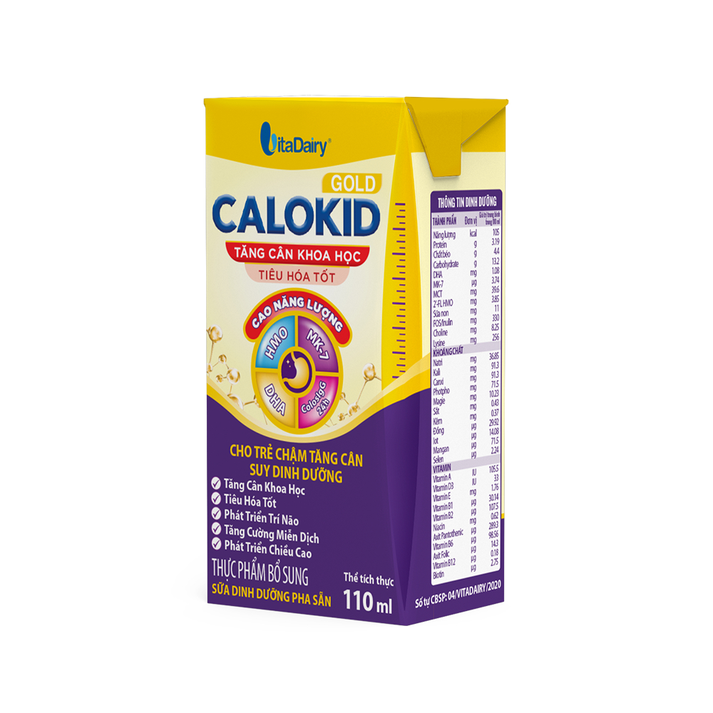 Ảnh SUDD Calokid Gold 110ml - thùng 48 hộp - VitaDairy 1