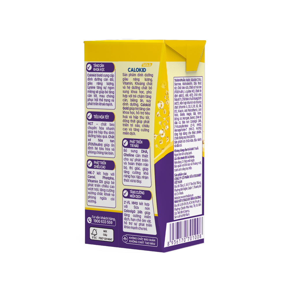 Ảnh SUDD Calokid Gold 110ml - thùng 48 hộp - VitaDairy 2