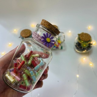 (Lọ 100ml+dây hoa) Lọ ước, lọ chữa lành bằng thủy tinh xinh xắn làm quà tặng ý nghĩa