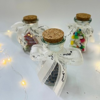 (Lọ100ml +ruy băng) Lọ ước, lọ chữa lành bằng thủy tinh xinh xắn làm quà tặng ý nghĩa