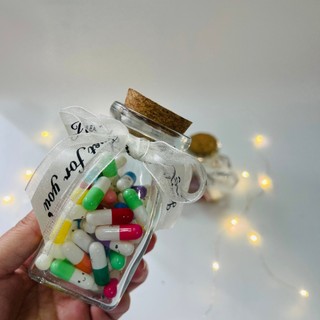 (Lọ100ml +ruy băng) Lọ ước, lọ chữa lành bằng thủy tinh xinh xắn làm quà tặng ý nghĩa