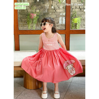Váy Melody Hồng cam siêu xinh cho bé gái 13-45kg hàng loại 1 phù hợp cho bé đi học, đi chơi, du lịch