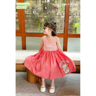 Váy Melody Hồng cam siêu xinh cho bé gái 13-45kg hàng loại 1 phù hợp cho bé đi học, đi chơi, du lịch