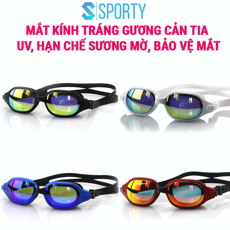 Kính bơi tráng gương cản tia UV hạn chế sương mờ SY1111 phù hợp cho nam nữ, trẻ em từ 8 tuổi SPORTY
