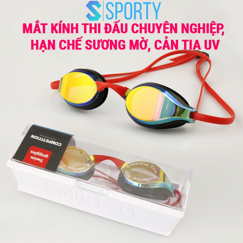 Kính bơi người lớn RG700 mắt tráng gương cao cấp cản tia uv, chống hấp hơi SPORTY