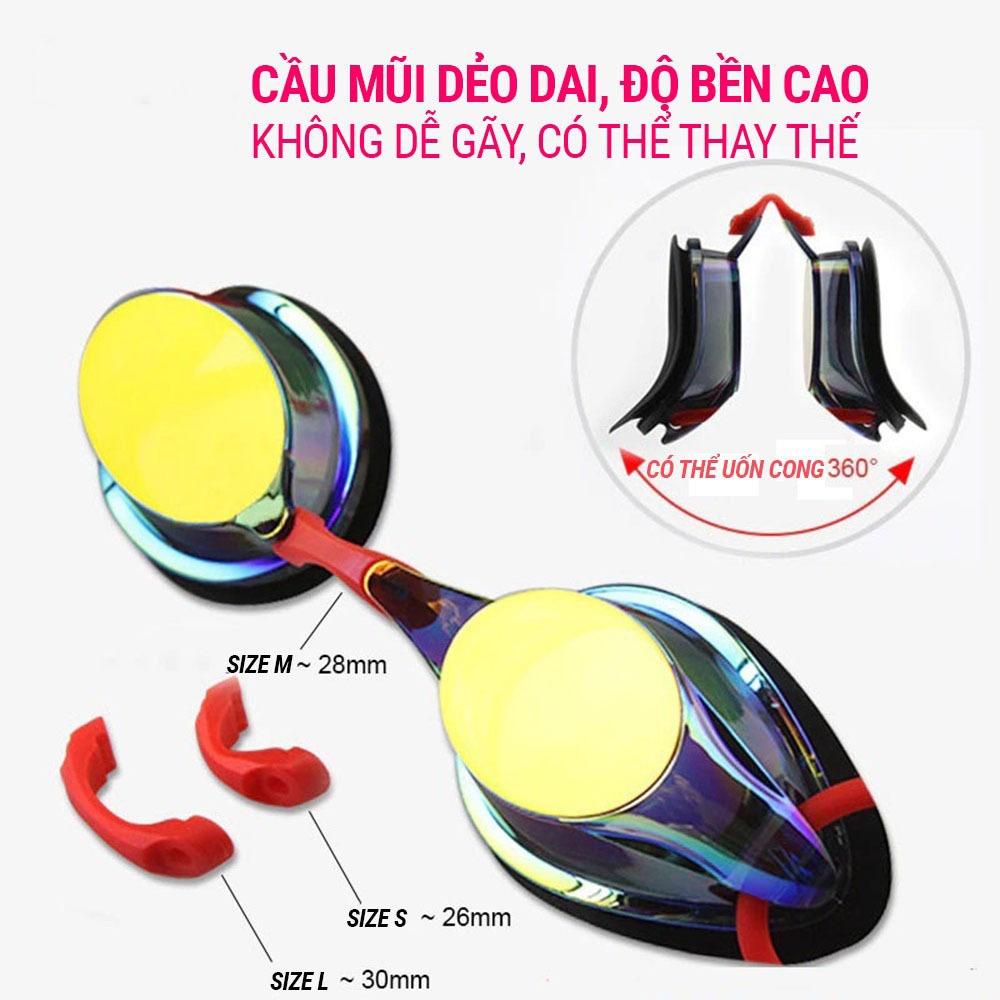 Kính bơi người lớn RG700 mắt tráng gương cao cấp cản tia uv, chống hấp hơi SPORTY