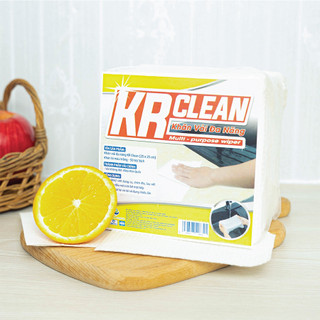 Bịch Khăn giấy đa năng Krclean 25x25 50 tờ siêu thấm hút, lau tủ bàn ghế, bề mặt bếp. giặt lại được