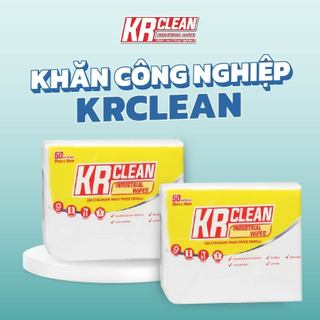 Khăn vải lau công nghiệp KRCLEAN 25x30cm 50 tờ - dạng bịch, giấy lau đa năng thấm hút dầu nhớt, lau xe máy, ô tô, laptop