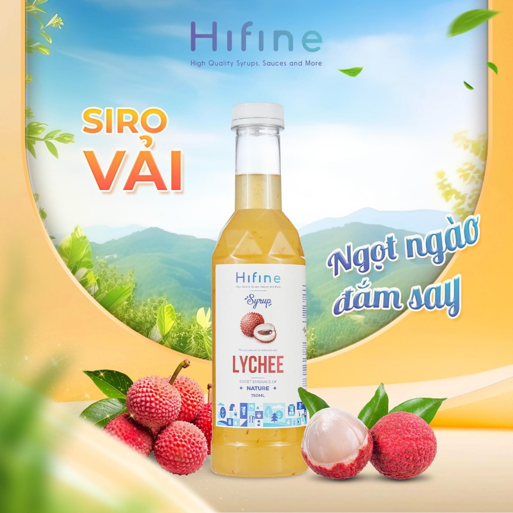 [NEW] SIRO VẢI HIFINE chai 750ml pha đồ uống thơm ngon, vị tự nhiên ...