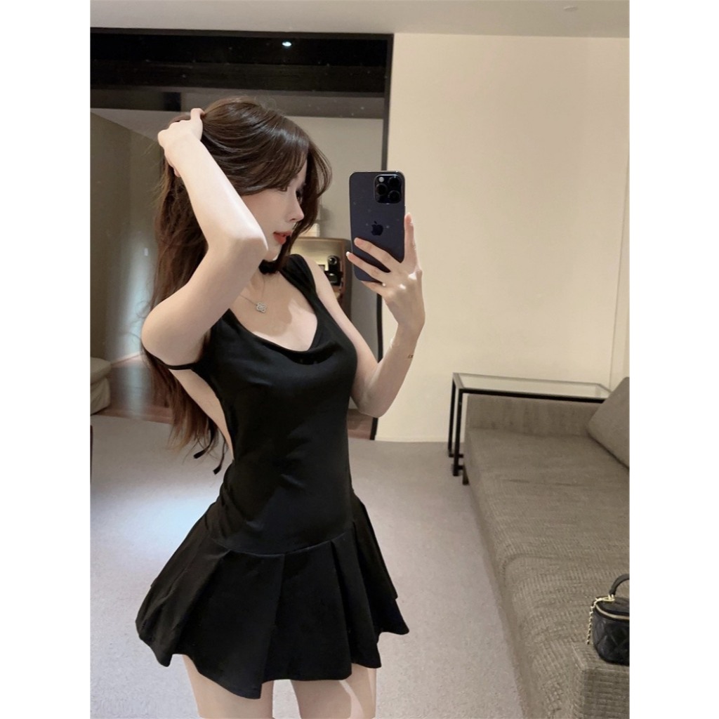Đầm Body Hè RANSHI Sexy Cho Nữ Mặc Đi Chơi Đi Biển Váy Cổ Vuông Hở Lưng Thắt Dây Chất Thun Cotton Mềm Mát - RBD139