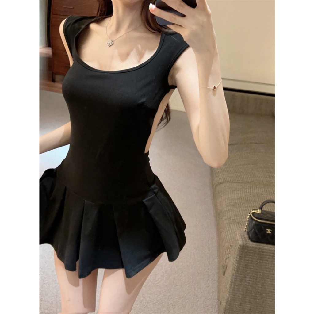 Đầm Body Hè RANSHI Sexy Cho Nữ Mặc Đi Chơi Đi Biển Váy Cổ Vuông Hở Lưng Thắt Dây Chất Thun Cotton Mềm Mát - RBD139