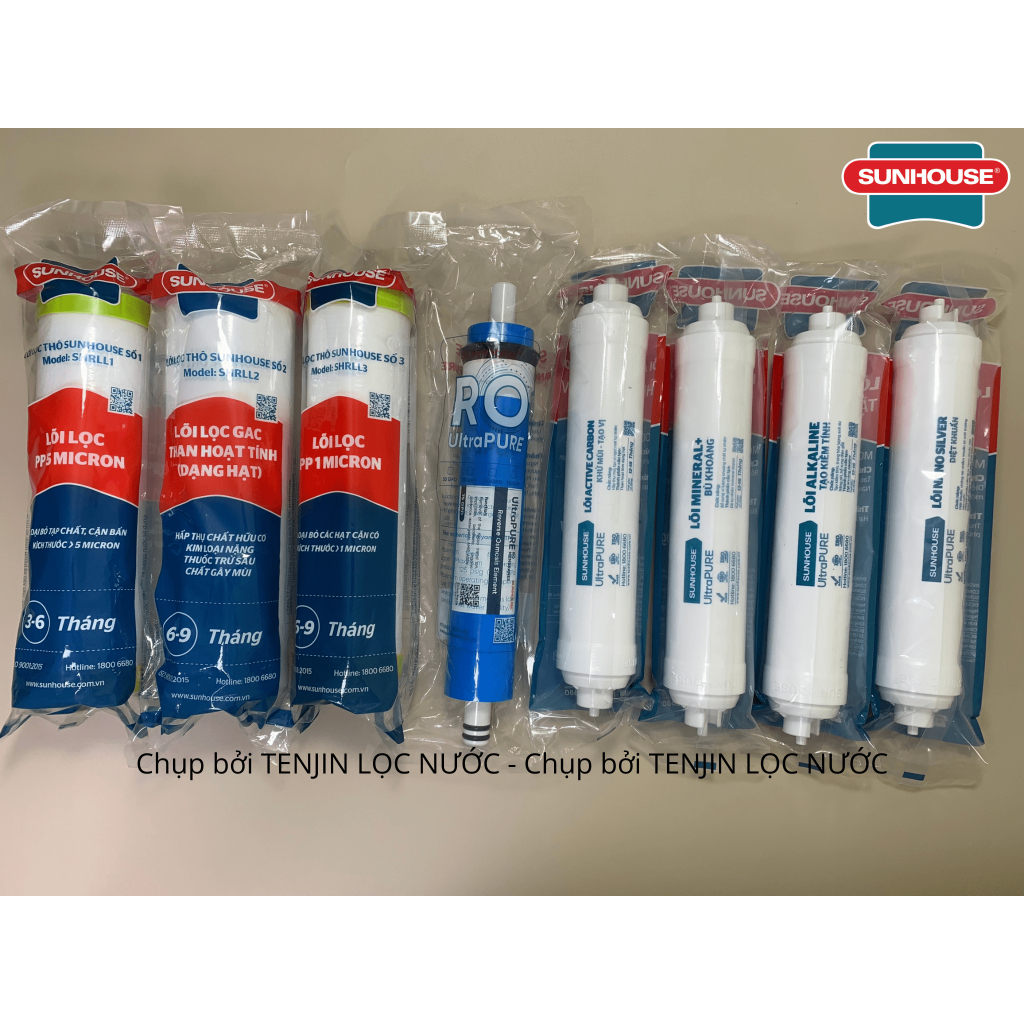 Combo 8 Lõi Lọc Nước SUNHOUSE Mới Cắm Nhanh Chính Hãng Model SHA8818K, SHA8878K, SHA8879K, SHA8858K, SHA8869K