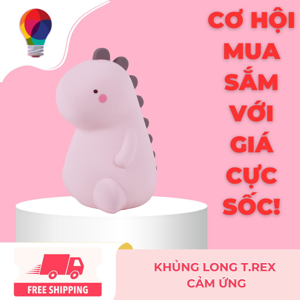 Đèn ngủ khủng long sạc USB, đèn trang trí, đồ chơi