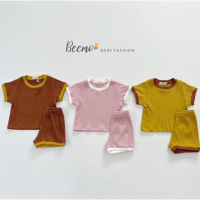 Bộ cộc tay bé trai bé gái cotton tăm body Bemoo F0077 size 80-130 (10-25kg) mềm mát thoáng khí