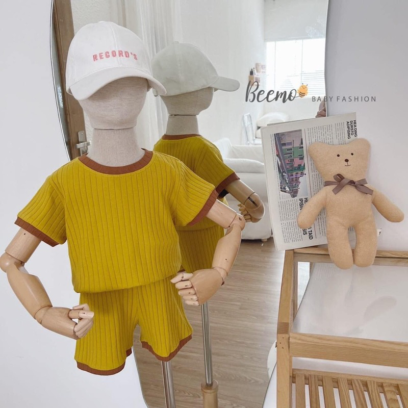Bộ cộc tay bé trai bé gái cotton tăm body Bemoo F0077 size 80-130 (10-25kg) mềm mát thoáng khí