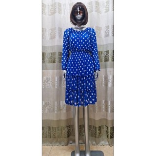 Đầm midi chấm bi tay dài thun lưới KATE and LILY