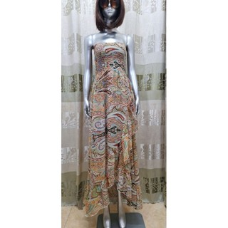Đầm thời trang trẻ maxi chiffon in thổ cẩm size 4(N70-75cm)