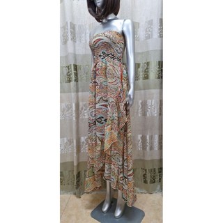 Đầm thời trang trẻ maxi chiffon in thổ cẩm size 4(N70-75cm)