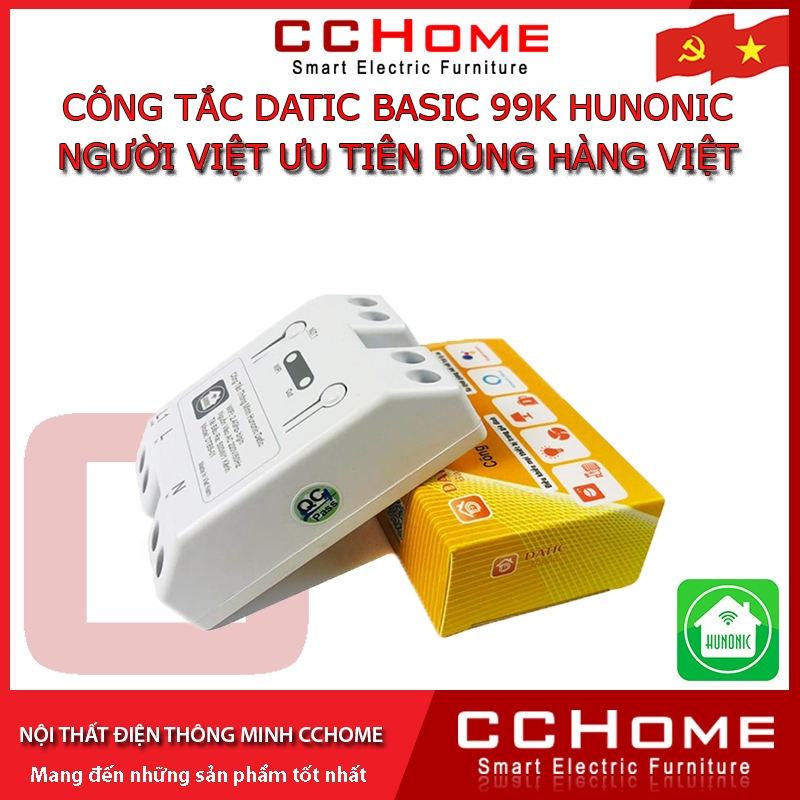 Công Tắc Thông Minh Wifi Hunonic Datic basic 1 Kênh 500W Điều Khiển ...