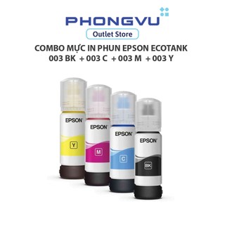 Combo mực in phun EPSON Ecotank 003 BK/C/M/Y (C13T00V100/V200/V300/V400) - Không bảo hành