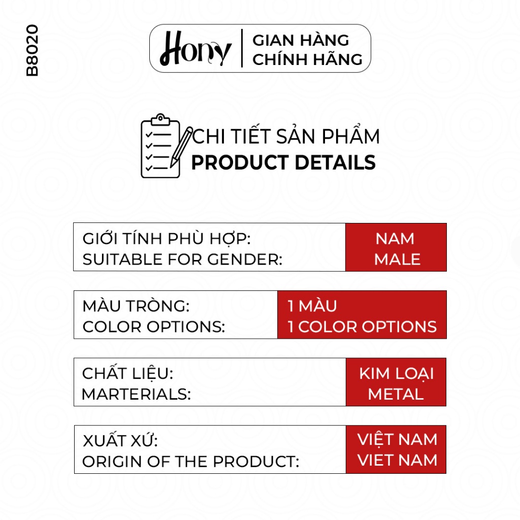 Kính râm Nam thời trang HONY, kim loại xám mảnh sang trọng B8020