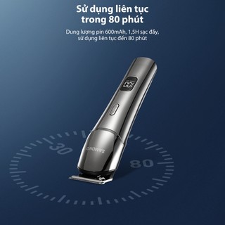 (BH 1 năm) Tông đơ cắt tóc Samono, chống nước IPX7, pin 600mAh, lưỡi inox cao cấp, 4 lược cắt tạo kiểu tóc