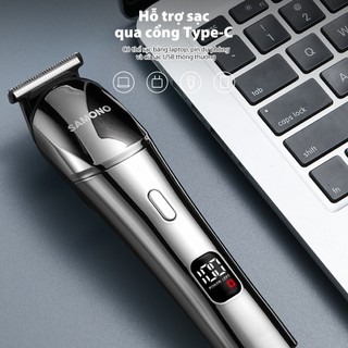 (BH 1 năm) Tông đơ cắt tóc Samono, chống nước IPX7, pin 600mAh, lưỡi inox cao cấp, 4 lược cắt tạo kiểu tóc