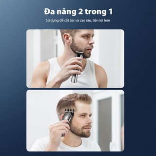 (BH 1 năm) Tông đơ cắt tóc Samono, chống nước IPX7, pin 600mAh, lưỡi inox cao cấp, 4 lược cắt tạo kiểu tóc