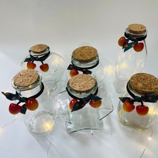 (Lọ380ml+cherry to) Lọ ước, lọ chữa lành bằng thủy tinh xinh xắn làm quà tặng ý nghĩa
