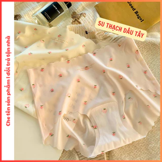 COMBO 10 Quần Lót Nữ Su Thạch Không Viền Mềm Mịn Họa Tiết Dâu Tây Dễ Thương, Lót Thông Hơi (QUẦN DÂU TÂY)