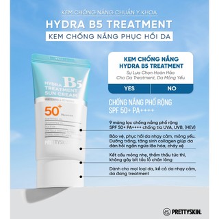 Kem Chống Nắng B5 Pretty Skin Phục Hồi Dưỡng Trắng Hàn Quốc Hydra B5 Sun Cream 70ml Cấp Ẩm, Nâng Tone, Nhanh Thấm - Bebe