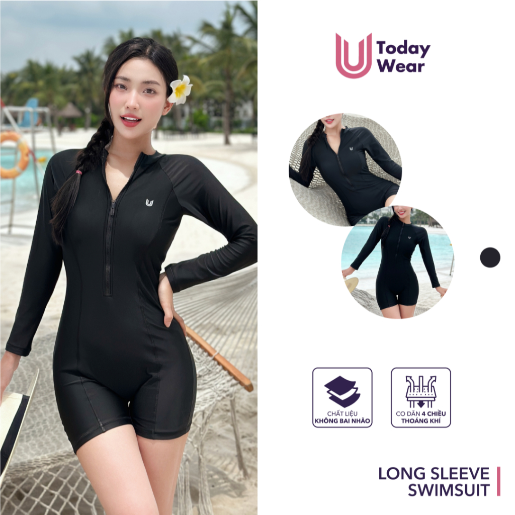 Đồ bơi liền thân dài tay nữ Long Sleeve Swimsuit Today U Wear chất liệu ...