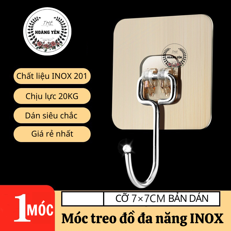 [[COMBO 10C] Móc dán tường inox 304 chịu lực 5kg, miếng dán tráng bạc ...