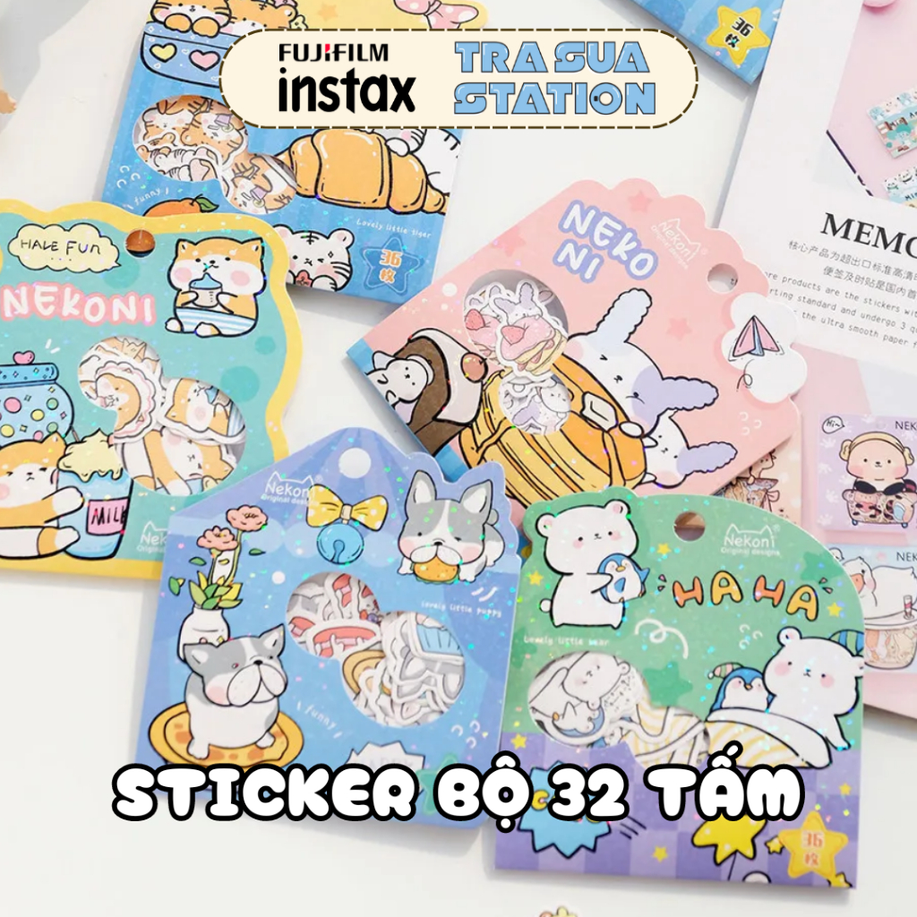 Bộ 32-36 Miếng Sticker Dán Trang Trí Sổ Tay Trong Túi Chủ Đề Động Vật ...