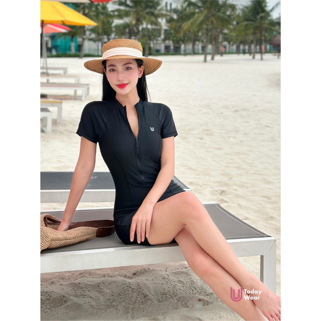 Ảnh Đồ bơi nữ liền thân tay ngắn Basic One-Piece Swimsuit Today U Wear không thấm nước chống tia UV 50+ 2